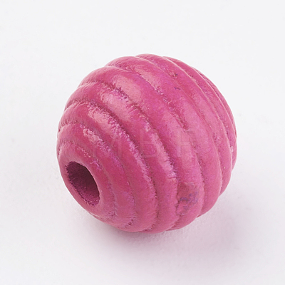 Natural Maple Wood Beehive Beads WOOD-Q030-48F-1
