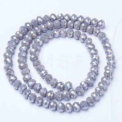 Electroplate Glass Beads Strands EGLA-A034-P4mm-B17-1