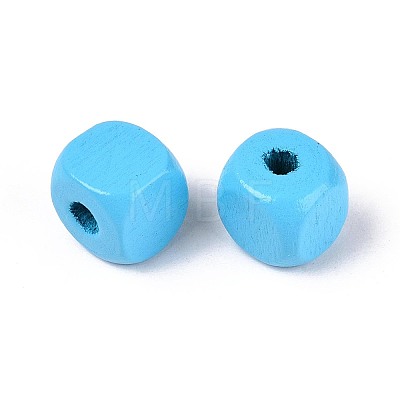 Spray Painted Wooden Beads WOOD-P021-01B-26-1