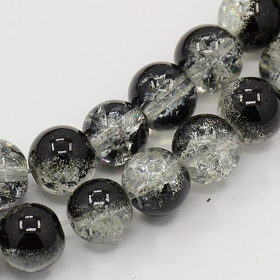 Two Tone Crackle Glass Beads Strands CCG-Q002-10mm-M-1