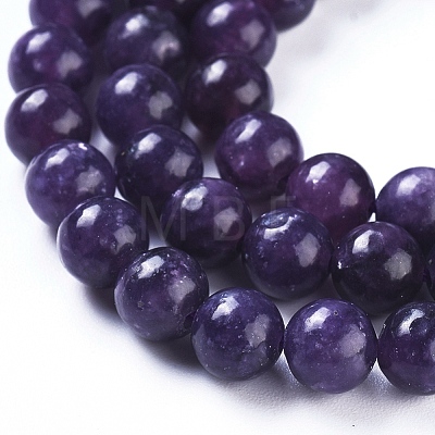 Natural Lepidolite/Purple Mica Stone Beads Strands G-D0020-16-10mm-1