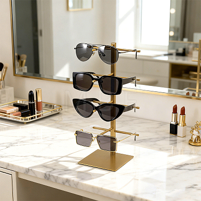 4-Tier 201 Stainless Steel Sunglasses Tower Display Stands ODIS-WH0086-221A-1