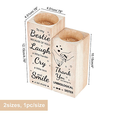 Wooden Candle Holder AJEW-WH0257-002-1