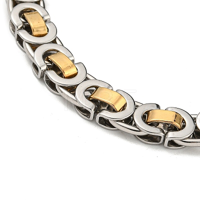 Ion Plating(IP) Two Tone 304 Stainless Steel Byzantine Chain Bracelet BJEW-B078-47B-1