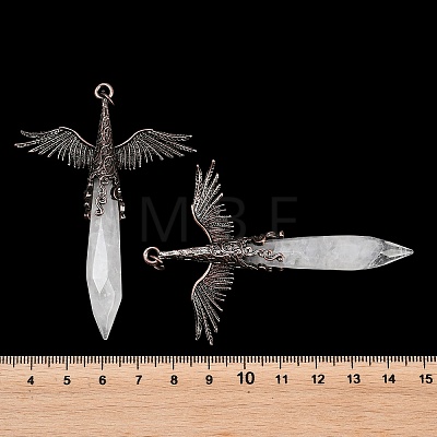 Natural Quartz Crystal Faceted Pointed Bullet Shaped Big Pendants G-T145-01R-04-1