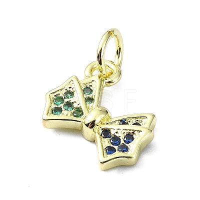 Brass Micro Pave Cubic Zirconia Pendants KK-H475-22G-01-1