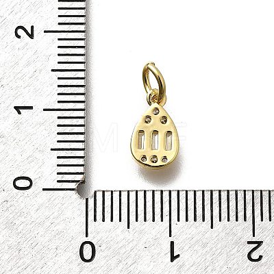 Brass Micro Pave Cubic Zirconia Charms KK-P295-33G-1