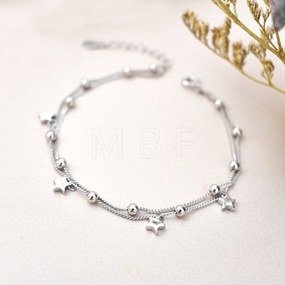925 Sterling Silver Charm Bracelets BJEW-BB43336-A-1