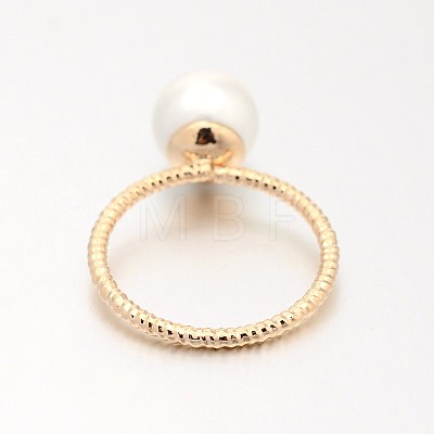 Brass Acrylic Pearl Finger Rings for Wedding Jewelry RJEW-J061-RG-1