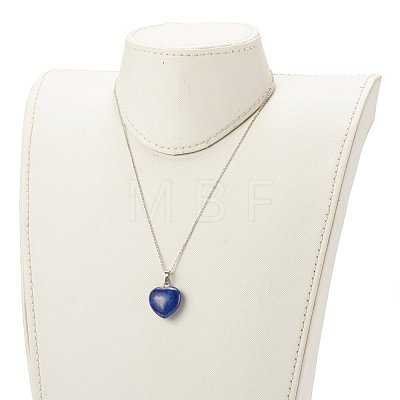 Mixed Gemstone Heart Pendant Necklaces NJEW-JN03493-1