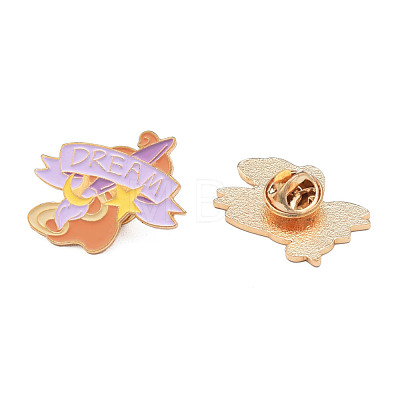 Moon and Star with Word Dream Enamel Pin JEWB-N007-174-1
