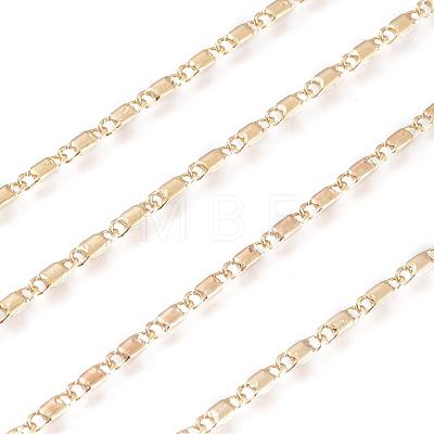 Real 18K Gold Plated Brass Bar Link Chains CHC-R126-08G-1