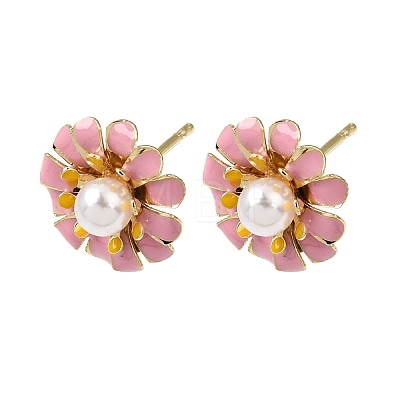 Brass Enamel Stud Earrings KK-CBA8324-27G-01-1