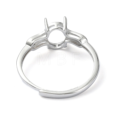 Adjustable 925 Sterling Silver Ring Components STER-K179-14P-1