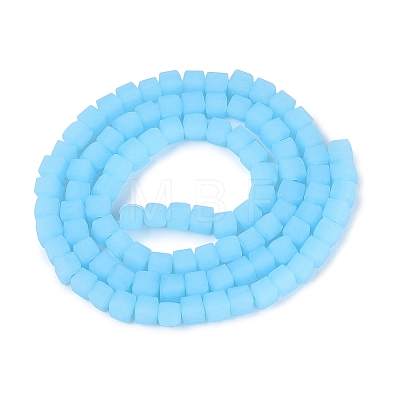 Frosted Imitation Jade Glass Beads Strands GLAA-N072-01A-C03-1