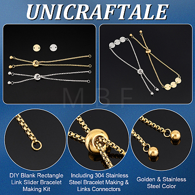 Unicraftale DIY Stamping Flat Round Slider Bracelet Making Kit DIY-UN0005-58-1