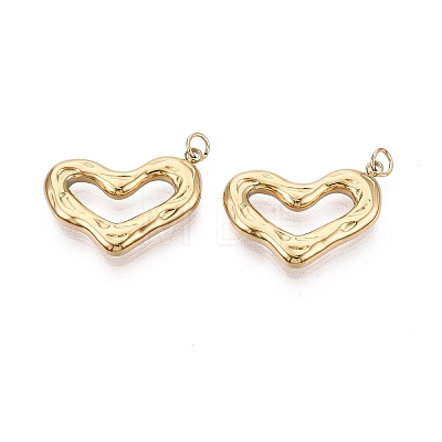 Textured & Hollow 304 Stainless Steel Pendants STAS-H100-50G-01-1