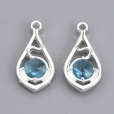 Faceted Glass Pendants GLAA-R204-B-06S-NF-1