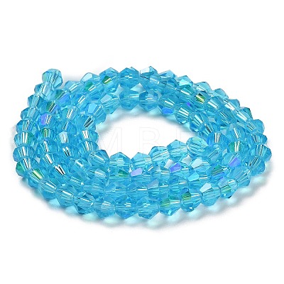 Transparent Electroplate Glass Beads Strands GLAA-F029-4mm-D19-1