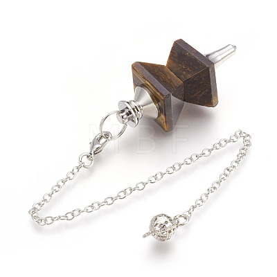 Natural Gemstone Dowsing Pendulums KK-F756-09-1