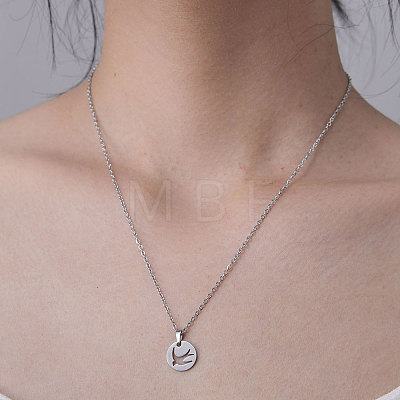 201 Stainless Steel Swallow Pendant Necklace NJEW-OY001-17-1