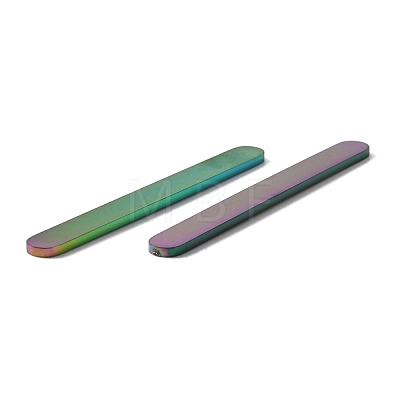 Rainbow Color 304 Stainless Steel Flat Ring Blanks FIND-WH0044-93M-1