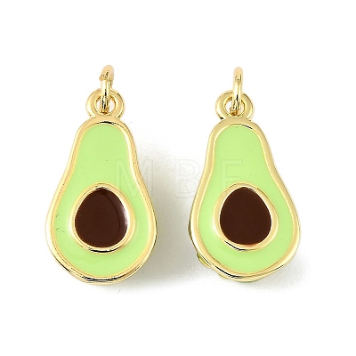 Fruit Brass Enamel Pendants X-KK-M324-04C-G-1