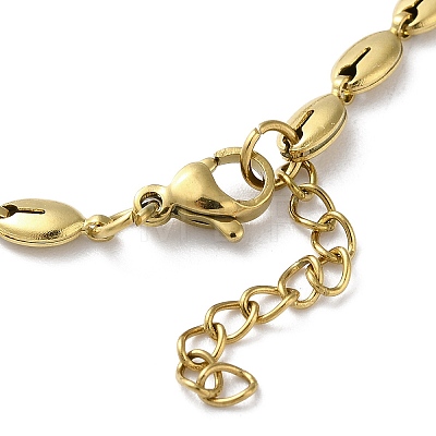 304 Stainless Steel Coffee Bean Link Chain Bracelets for Women BJEW-G712-02G-1