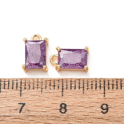 Brass Pave Cubic Zirconia Charms CU-K002-40G-C-1