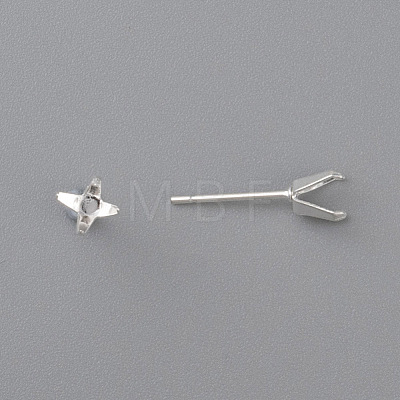 304 Stainless Steel Prong Earring Settings LS-X-STAS-O098-06S-03-1