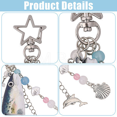 1Pc Resin Fish Pendant Decorations HJEW-CA0001-78A-1