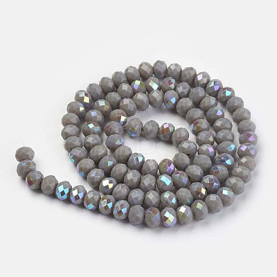 Electroplate Opaque Solid Color Glass Beads Strands X1-EGLA-A034-P8mm-L13-1