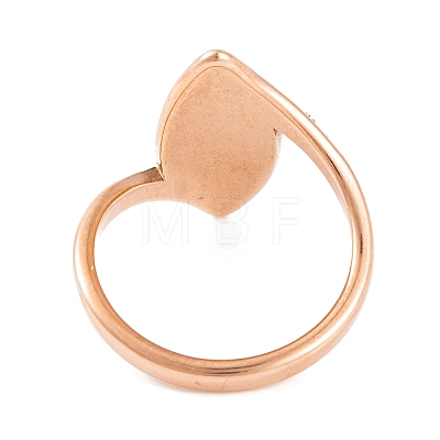 304 Stainless Steel Horse Eye Finger Ring for Women RJEW-C086-27-RG-1