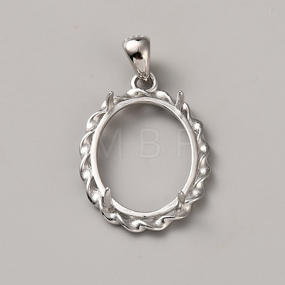 925 Sterling Silver Pendant Cabochon Settings STER-WH0065-020P-1
