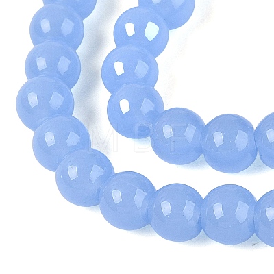 Imitation Jade Glass Beads Strands GLAA-T032-J6mm-08-1