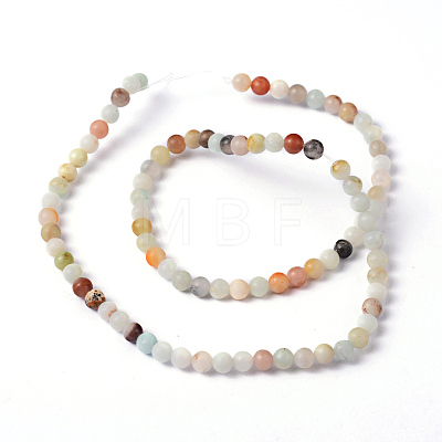 Natural Flower Amazonite Round Bead Strands X-G-D608-4mm-1