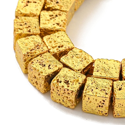 Electroplated Natural Lava Rock Beads Strands G-E602-03C-B-1