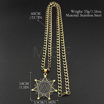 304 Stainless Steel Enamel Black Star Pendant Necklaces for Men WGCD56C-02-1