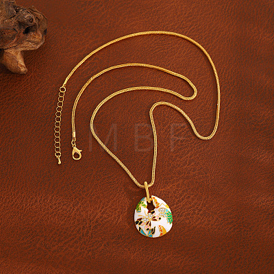 Alloy Enamel Pendant Necklaces for Women WG68034-01-1