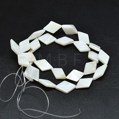 Dyed Natural Freshwater Shell Rhombus Bead Strands X-SHEL-M001-02A-1