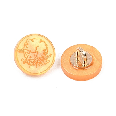 1-Hole Resin Alloy Shank Buttons FIND-B065-03G-05-1