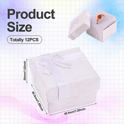 Square Paper Jewelry Gift Boxes with Bowknot CON-TAC0010-80E-1