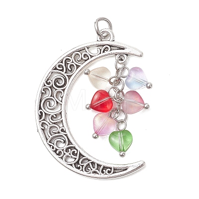 5Pcs Alloy Glass Pendants PALLOY-JF05201-1