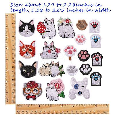 20Pcs 20 Style Computerized Embroidery Cloth Iron on/Sew on Patches DIY-SZ0006-59-1
