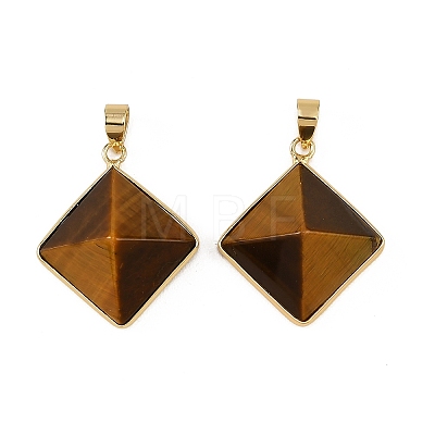 Natural Tiger Eye Pendants G-H359-03G-04-1