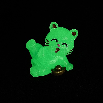 Luminous Resin Lucky Cat Display Decorations DJEW-P020-01B-1