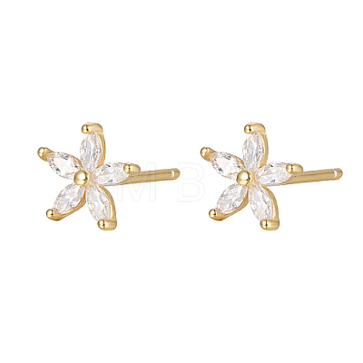 Cubic Zirconia Flower Stud Earrings FY1254-4-1