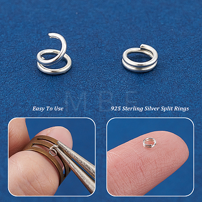   80Pcs 925 Sterling Silver Split Rings STER-PH0001-47-1