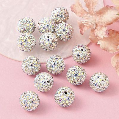 Pave Disco Ball Beads RB-Q195-14mm-AB-1
