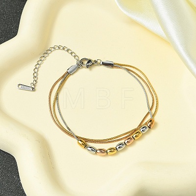 304 Stainless Steel Multi-strand Bracelets BJEW-G733-02G-1